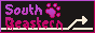 SouthBeastern Button SouthBeastern button on a black background, with a dripping font and paw in a purple-red gradient
